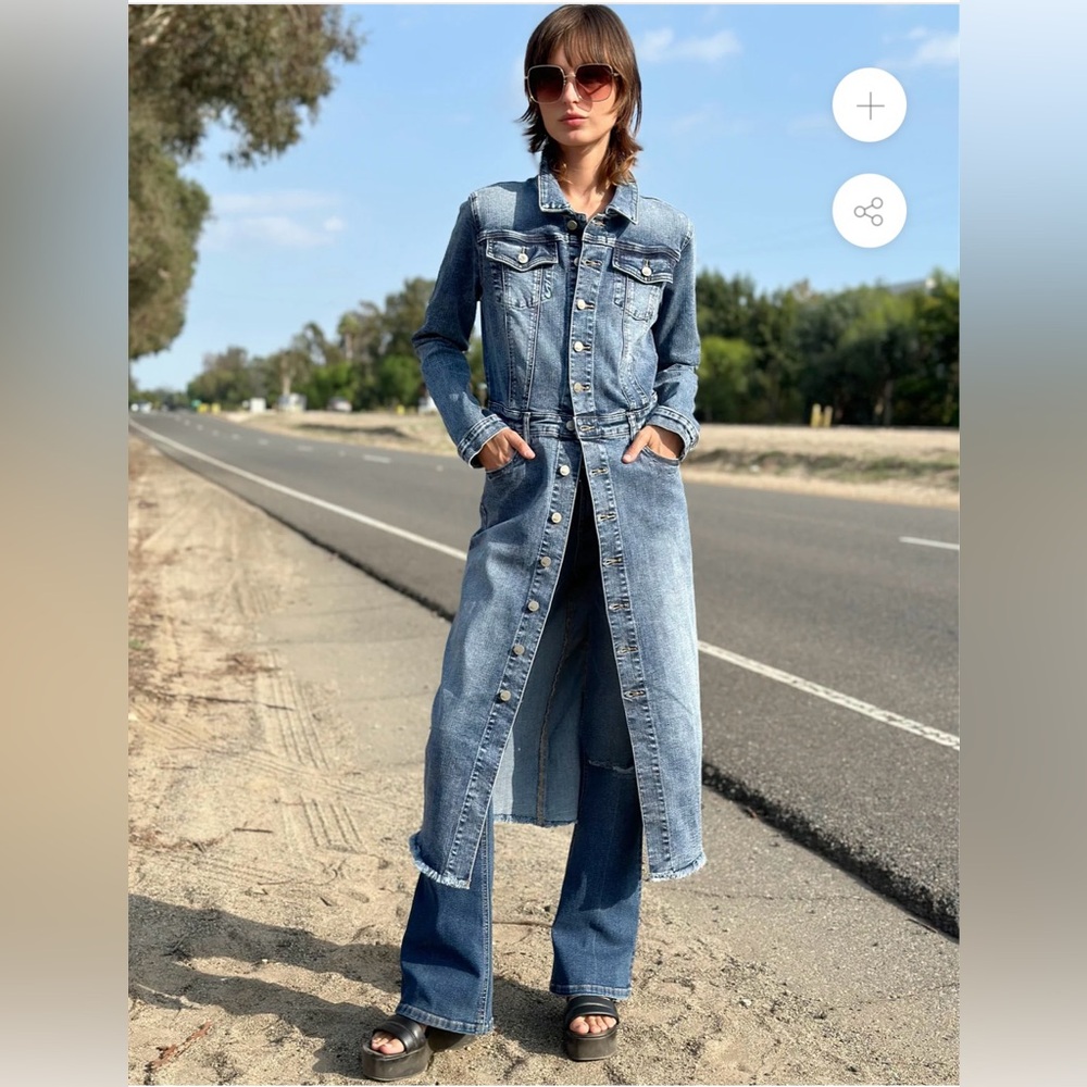 Stunning designer Denim Button-Up Dress size MSOLD - Picture 1 of 14
